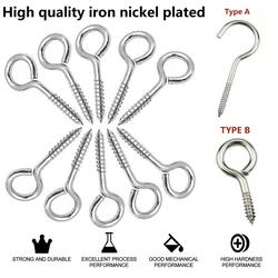 Self-tapping Hook Screw Large Heavy Duty Eye Hooks 30/20/10pcs Wood Sheep Eye Screws Large Hooking Bolt for Wood Securing Light