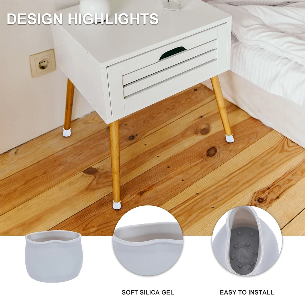 

60 Pcs Furniture Leg Covers Silicone Chair Feet Caps Floor Protectors Home Office Desk Accessories Table Leg Guards Anti Slip