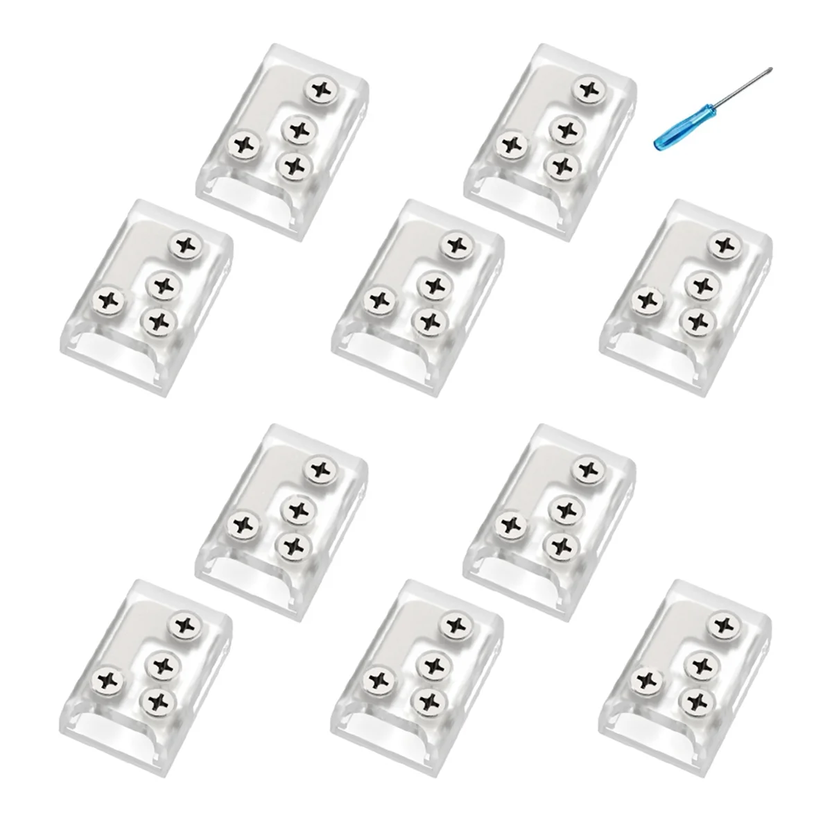 JUF-10pc LED Corner Connector with Screw Fixing 24V/5A 2P 10mm L Connector for LED Strip Single Color COB