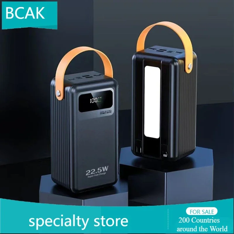 BCAK  Own Cable Universal Power Bank  22.5w Super Fast Charging Large Capacity 60000mAh Outdoor Convenient Mobile Power Supply