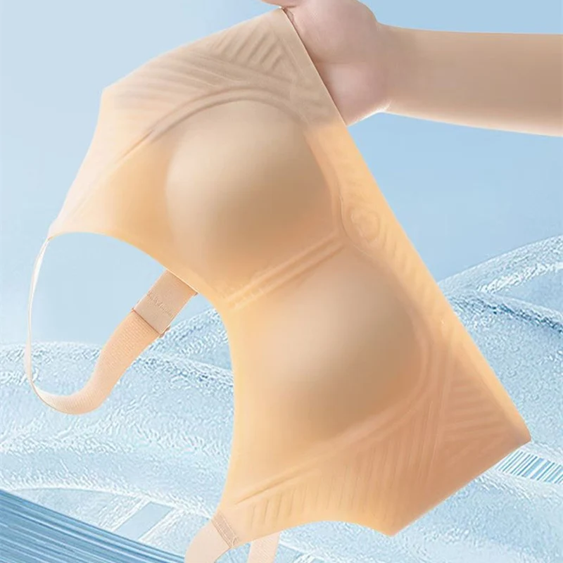 Женский ультратонкий бесшовный бюстгальтер с чашками с заячьими ушками, беспроводной пуш-ап, дышащее мягкое однотонное нижнее белье, нижнее белье для полных фигурок