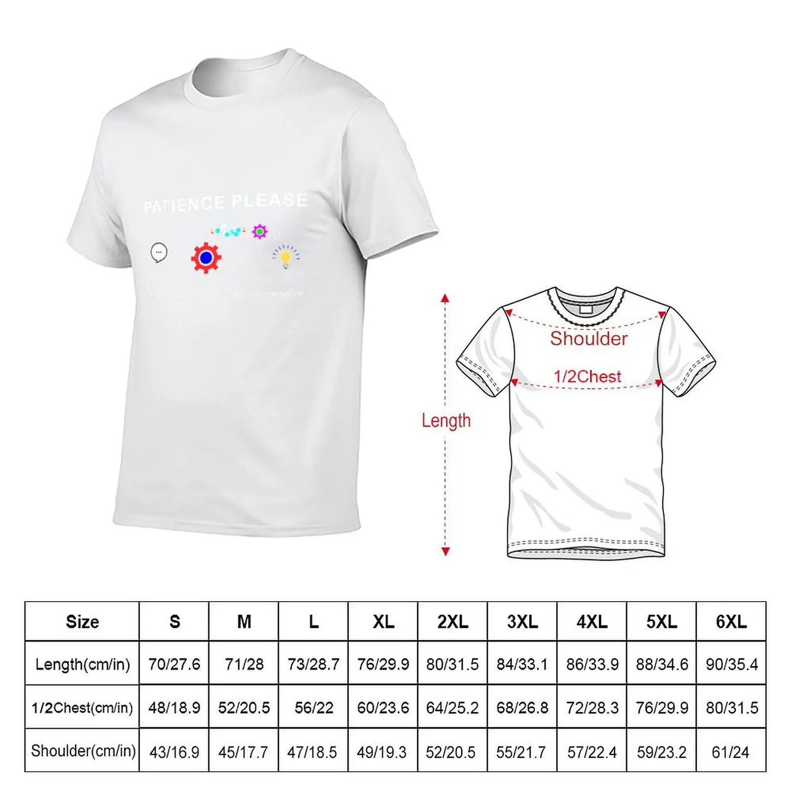 Patience Please Repairs in Progress T-Shirt man t shirts for men funny t shirts dark humor T-Shirt