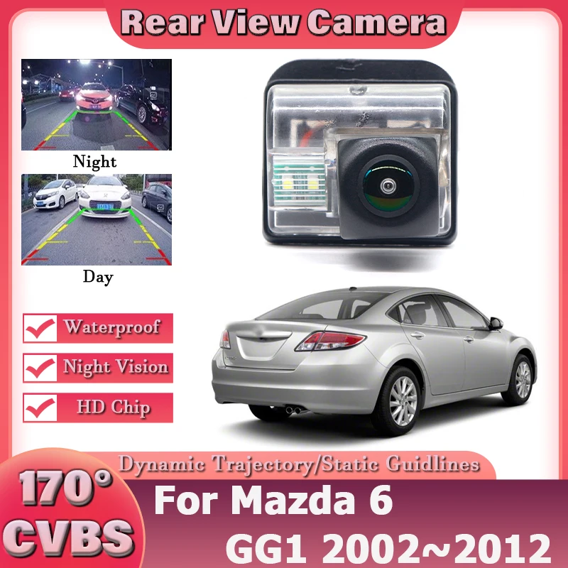 Rear View Camera For Mazda 6 GG1 2002~2012 GG GY Wagon CCD Night Vision Reversing Camera License Plate Camera 170° Fisheye Lens