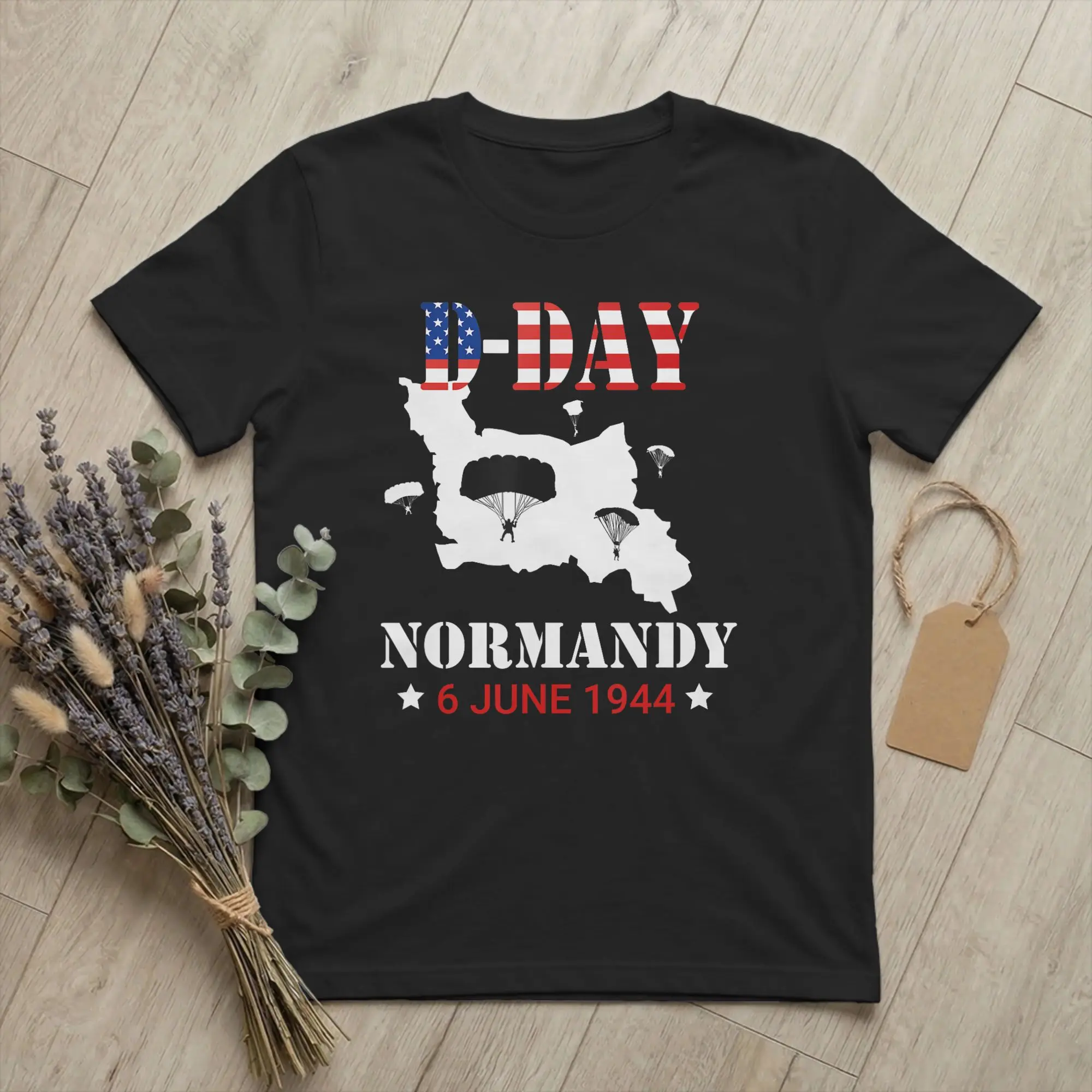 D-Day Normandy Landings Paratrooper Men's T Shirt 1944 Novelty Tee Shirt Short Sleeve O Neck T-Shirt 100% Cotton Summer Tops