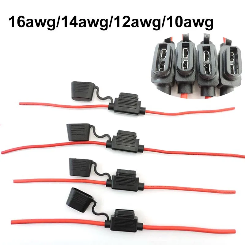 16/14/12/10AWG Wire Automotive Power Socket Waterproof Medium Auto car Fuse Holder Box Blade Fuse cable  R23