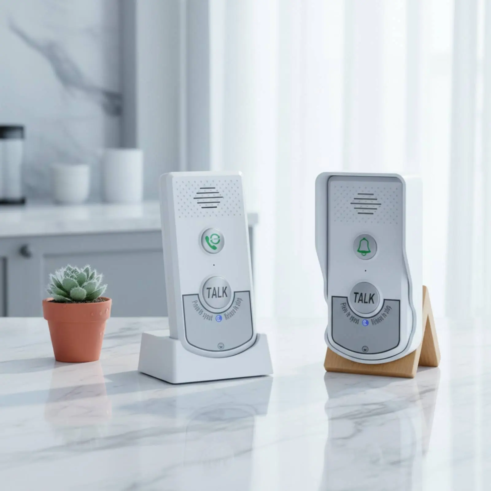 2 Pieces Wireless Voice Communication System Door Chime Long Range Two-Way Indoor Communication System Home Communication Device