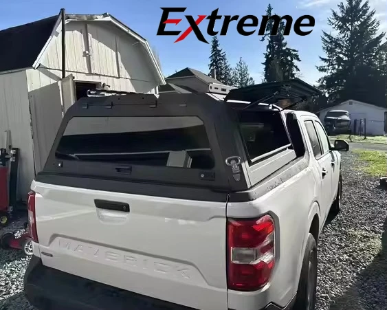 Pickup Truck Bed Hardtop Tonneau Cover with Aluminum Alloy Hinged Locking Canopy with Both Sliidng Window for 2025 Ford Maverick