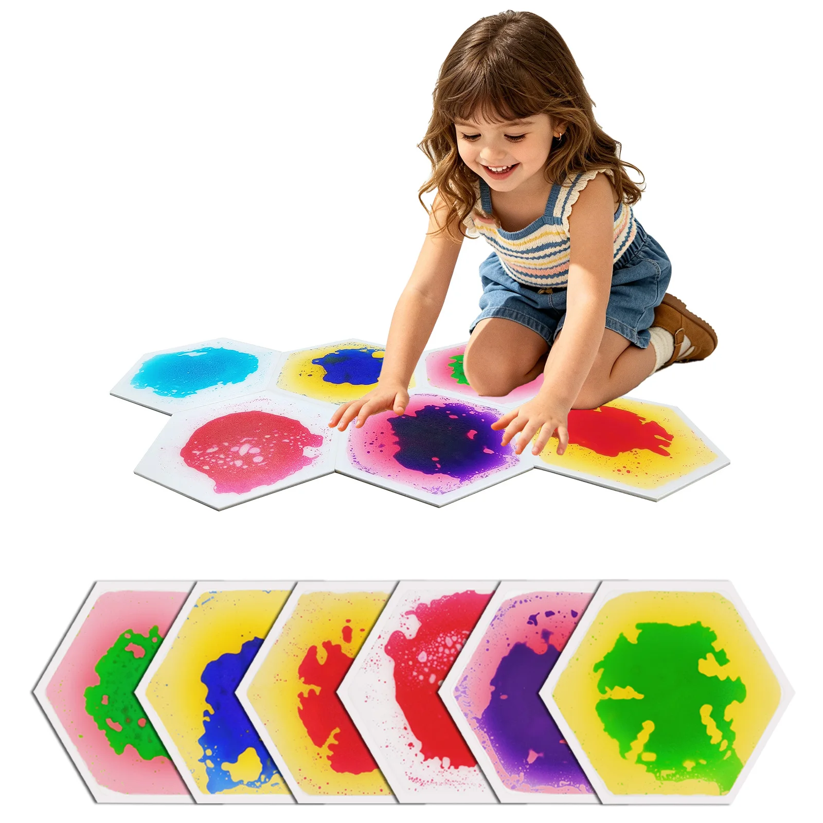 

Экологичные жидкие сенсорные плитки, шестиугольные напольные модули для безопасности детей