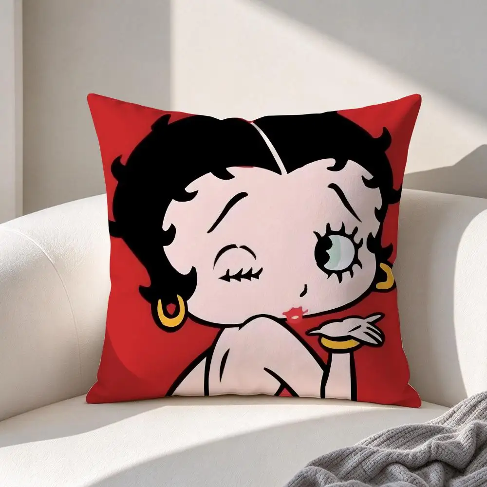 Retro Character B-Betty Boop Cushion Cover Contemporary Simple Cushion Shell Home Sofa Decoration Pillow Protector
