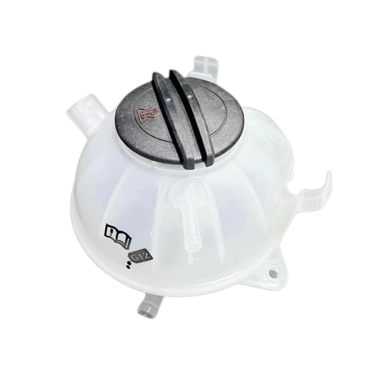 Engine Coolant Storage and Return with Visible Fluid Level Body, Included Cap, Multiple Hose Ports, and Integrated Mounting
