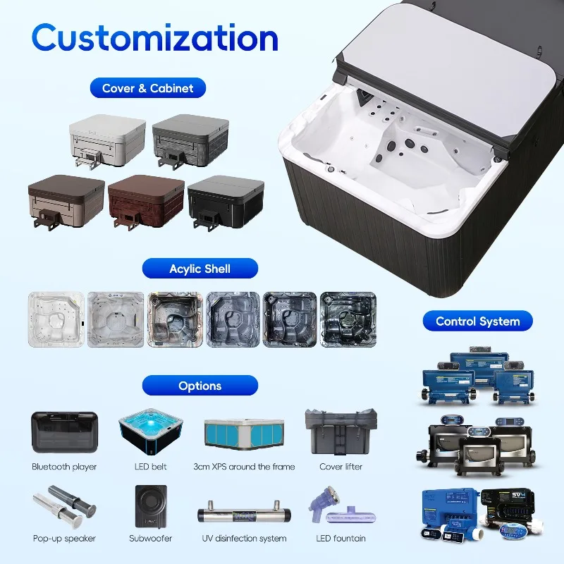 2026 New FL Customized Underground Outdoor Whirlpool Acrylic Endless Swim Spa Pool with Massage Water Jet and Air Pump Features