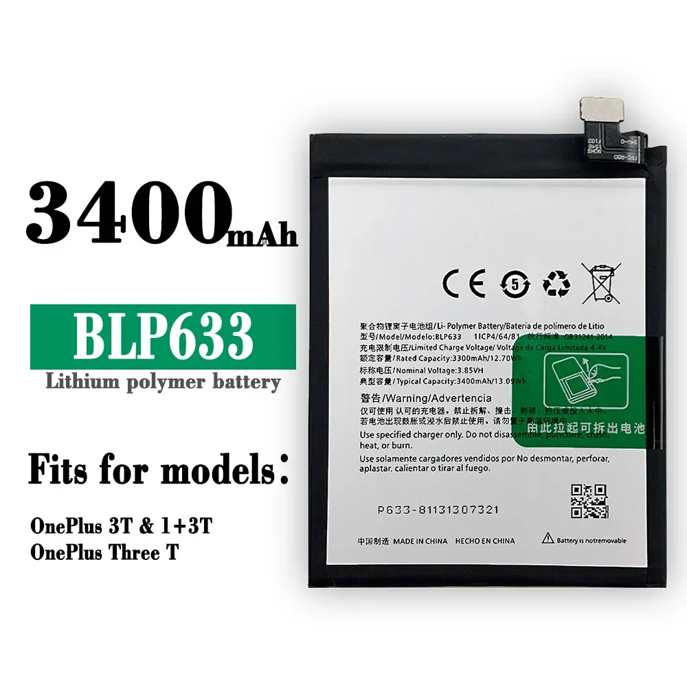 

BLP633 NEW Replacement Battery For Oneplus 3T 1+3T Three T A2001 BLP 633 3400mAh One Plus Phone New Batteries Free Tools