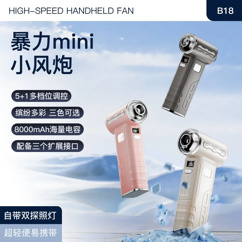 2026 New Upgrade High-power Portable Turbo Fan, Handheld Fan for Students and Outdoor Use, Also Works as a Household