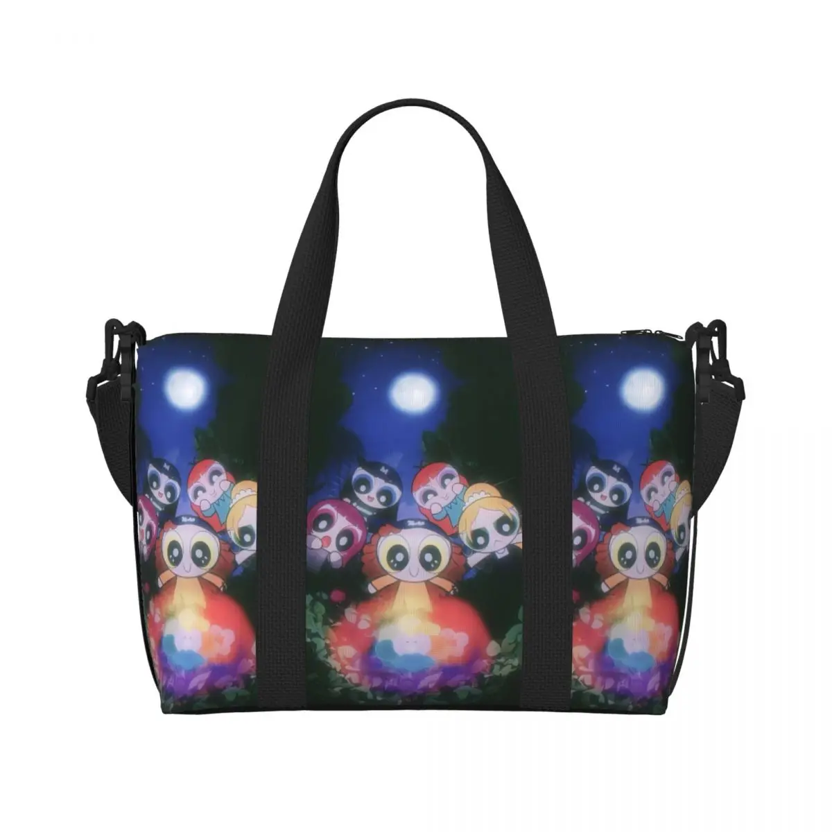 

Пляжная большая сумка для девочек на заказ The P-PowerPuffs для женщин, очень большие сумки для спортзала, милые дорожные сумки для покупок для девочек