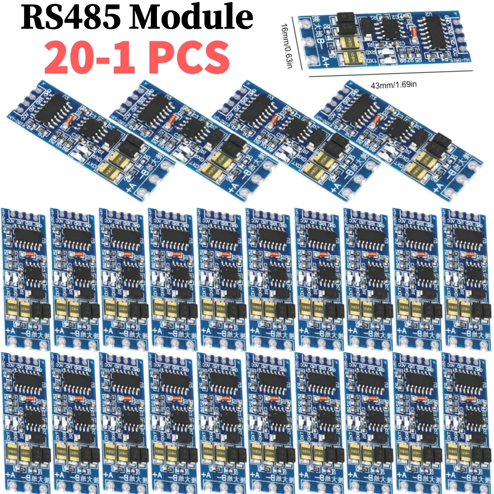 1/2/3/5/8/10/20PCS TTL To RS485 Power Supply Module Long Distance Transmission 3V 5.5V 485 To Serial UART Level Mutual Converter