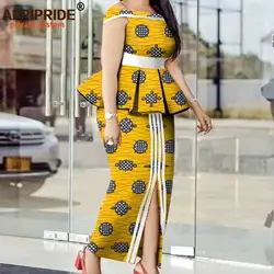 African Print Clothes for Women Crop Top and Maxi Skirt 2 Piece Set Sexy Party Outfits Traditional Clothing Plus Size A2126002