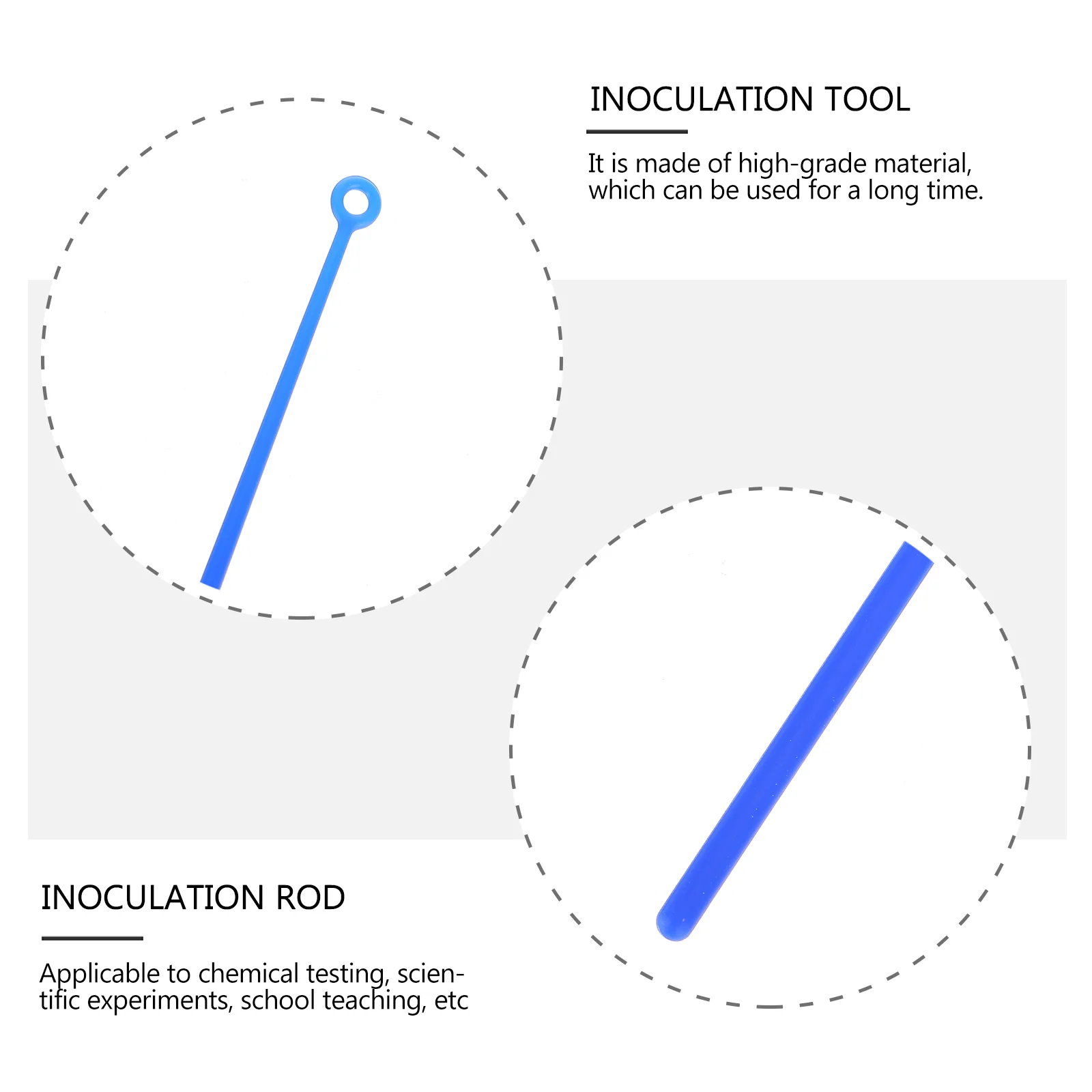 Vara de inoculação, ferramentas de laboratório, peças de inoculação de microbiologia, acessório de haste de laço, 20 peças