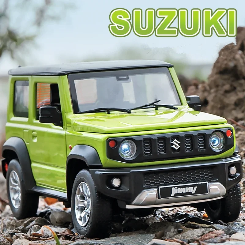 

1:18 Модель автомобиля SUZUKI Jimny из сплава, литая металлическая игрушка, модель внедорожника, модель автомобиля со звуком и искусством, коллекция, подарки для детей