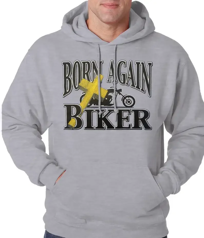 Born Again Biker Motorcycle Riding Adult Unisex Hoodie