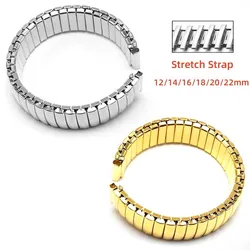 Stainless Steel Elastic Strap 12mm 14mm 16mm 18mm 20mm 22mm Stretch Expansion Metal Watch Band Men Women Wristband Accessories