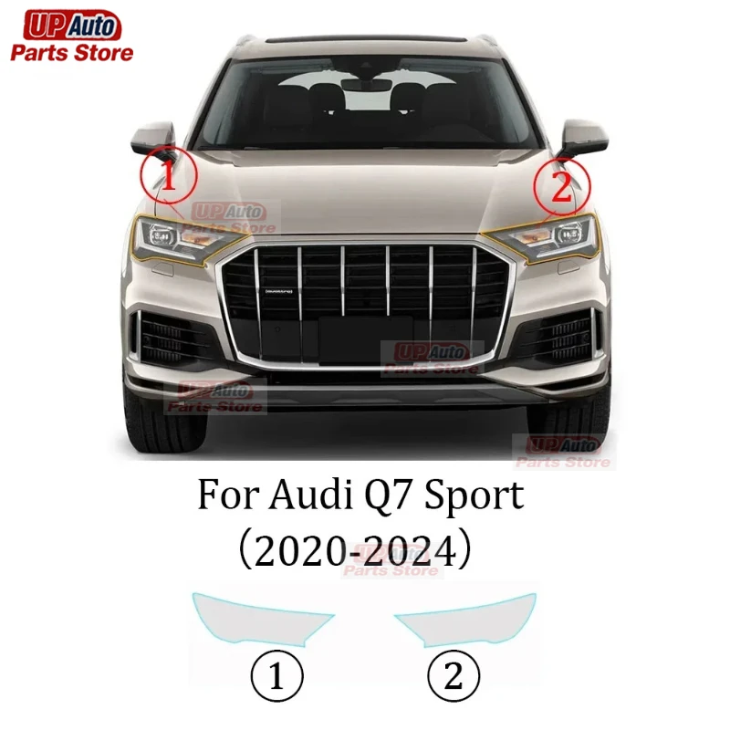 

For Audi Q7 Sport 2020-2024 TPU PPF Paint Protection Film Car Rearview Mirror Cover Headlight Transparent Sticker Anti-scratch