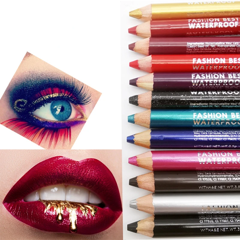 1 Pcs 2 In 1 Multifunctional Eyeshadow Lipstick Pen Professional Womens Makeup Cosmetic Tools Waterproof Long Lasting Lip Liner