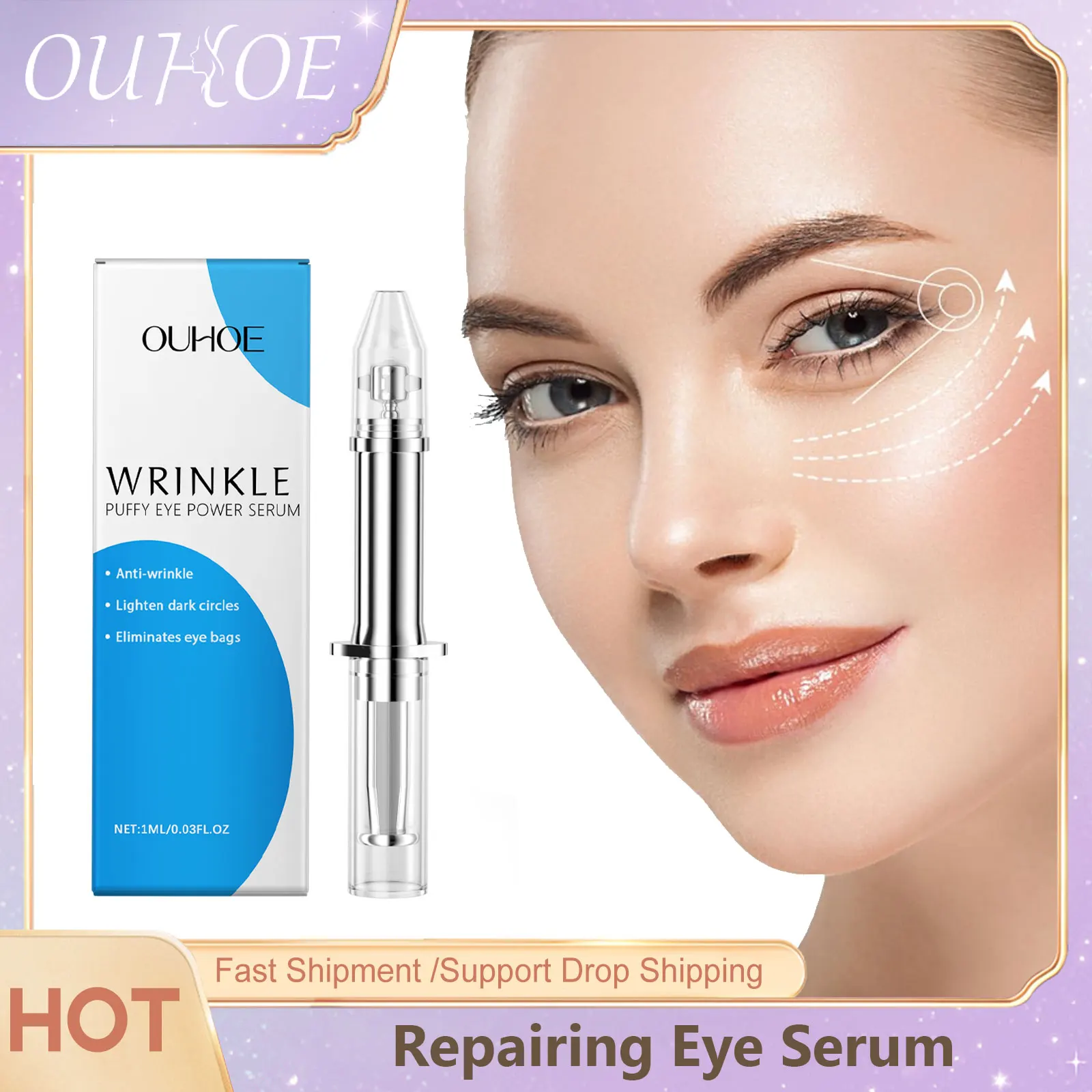 

Moisturizing Eye Serum Anti Puffiness Reduce Fine Line Eye Bags Brightening Nourishing Massage Lifting Contour Firming Eye Serum