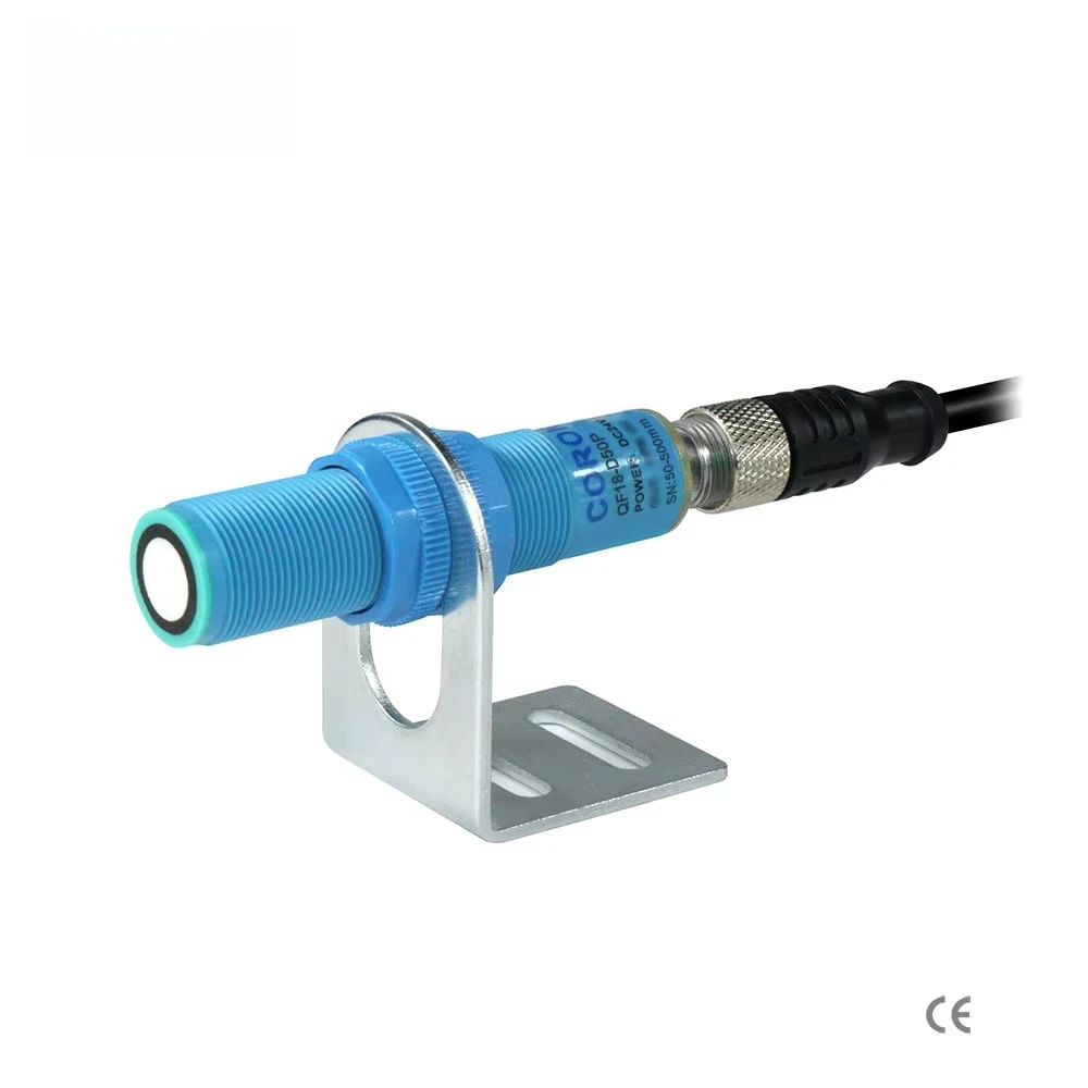 QF18-D50P-G Long Distance Ultrasonic Sensor Reflective Type Normally Open/Closed PNP 50-500mm Detection Range Plastic