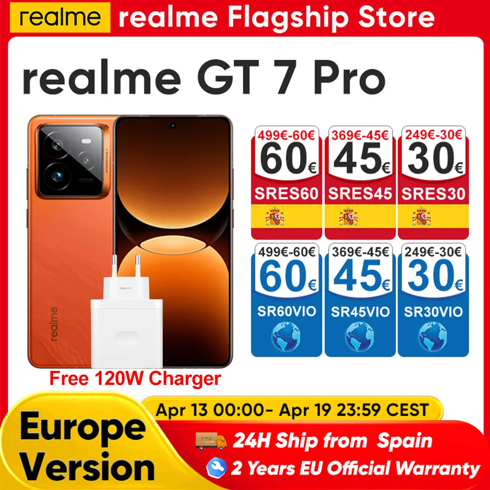 realme GT 7 Pro smartfon 5G wersja globalna Snapdragon 8 Elite 6.78 ''120Hz Eco OLED ekran 120W SUPERVOOC 50MP kamera NFC GPS