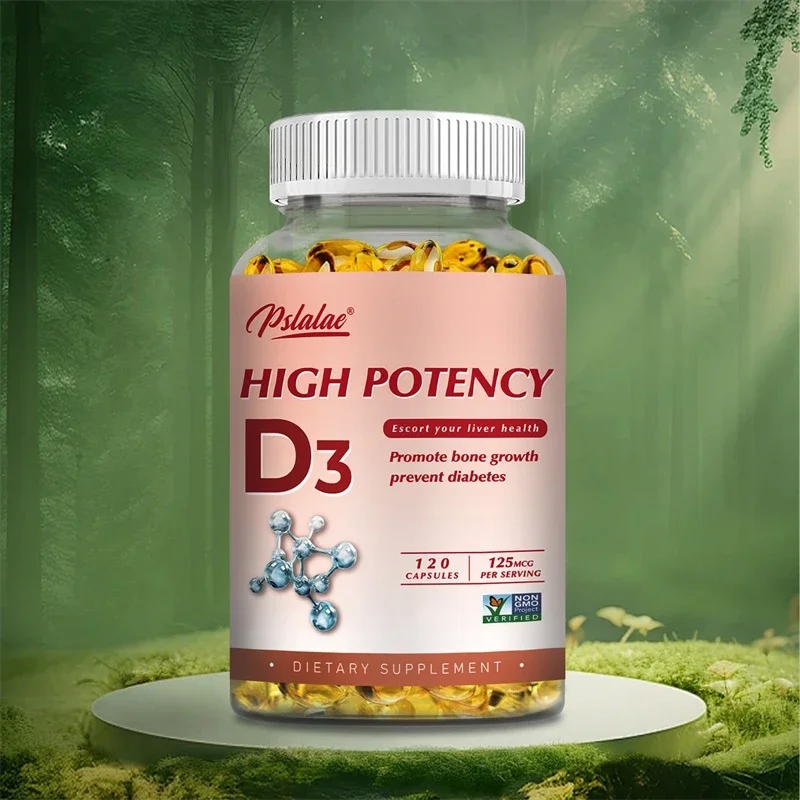 

Vitamin D3 Capsules 125mcg - Strengthen Bones and Teeth, Supports Muscle, Nerve and Immune Health