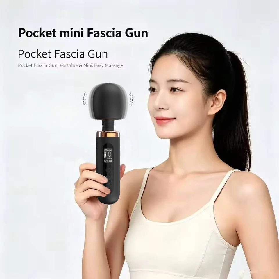 LCD Digital Display Handheld Electric Body Neck Back Rechargeable Cellulite Fascia Massage Gun Body Relaxation Device Joint Pain