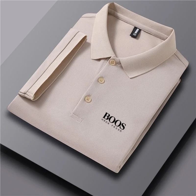 

New summer high-quality short sleeved polo shirt for men, fashionable, casual, comfortable, breathable, sweat absorbing top