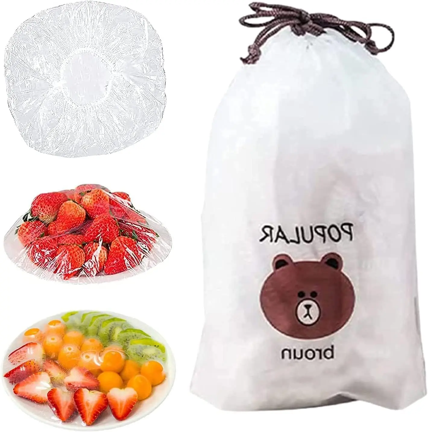 

Fresh Keeping Bags,Reusable Food Storage Covers, Stretchable Plastic Wrap Bowl Covers with Elastic Edging Stretch