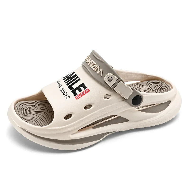 2025 الصيف الرجال نِعال تدليك الجانبين داخلي في الهواء الطلق الصنادل الشاطئ حذاء كاجوال لينة وحيد الشرائح الرجال الوجه يتخبط الصنادل الرجالية #4