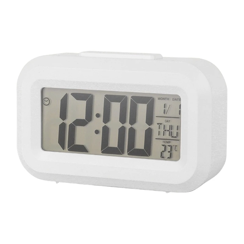 Music Digital Alarm Clock Backlit Snooze Mute Desktop Clock Battery Operated