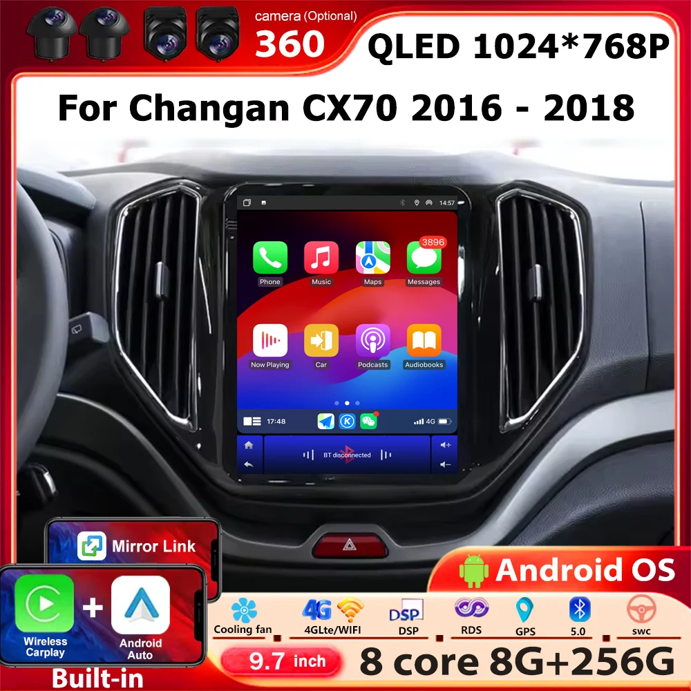 Car Radio Multimedia Video Player GPS Navigation Tools For Changan CX70 2016 - 2018 Android 16 Auto Carplay BT Head unit 4G WIFI