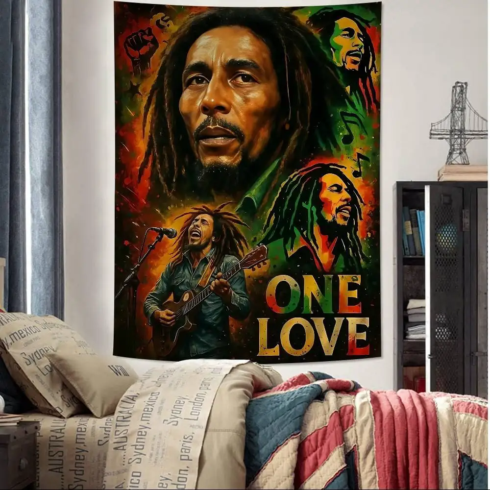 Jamaican Bob Reggae Marley Hippie Wall Hanging Tapestries Art Science Fiction Room Home Decor Kawaii Room Decor