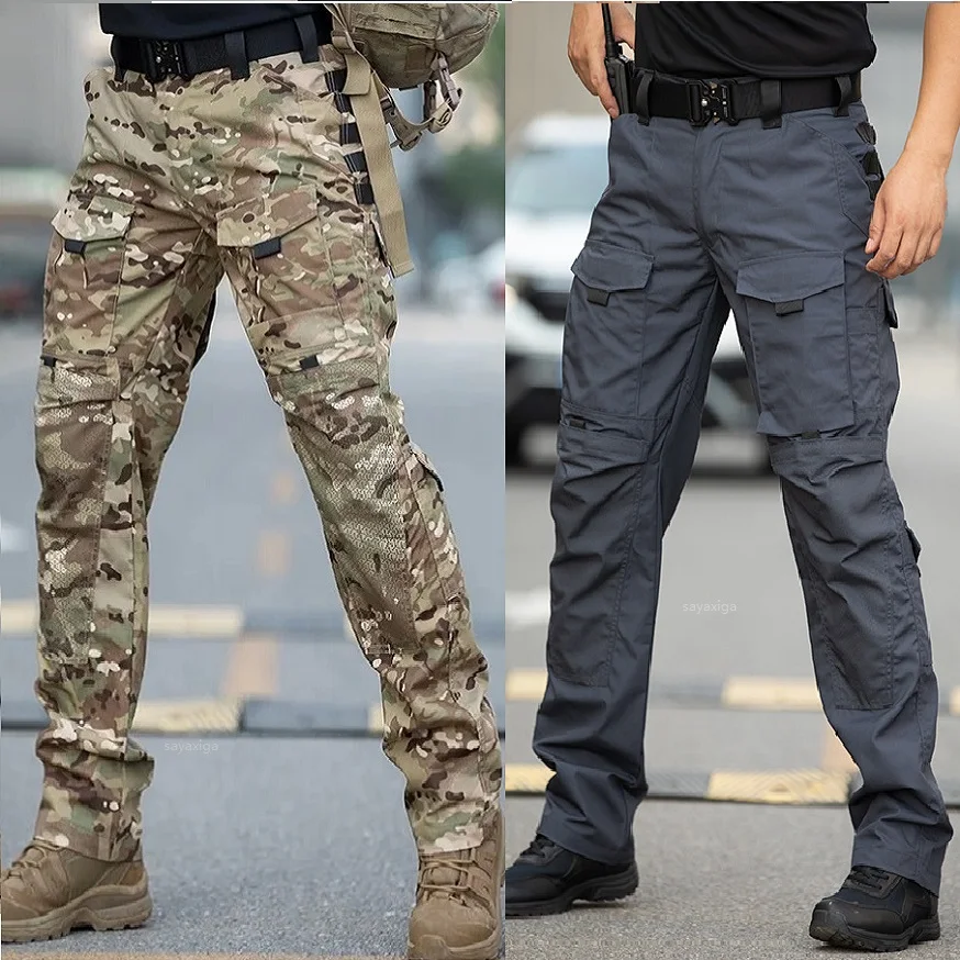 Tactical Cargo Pants Mens Multi-pockets Wear-resistant New Trousers Outdoor Training Hiking Fishing Casual Loose Pants Male