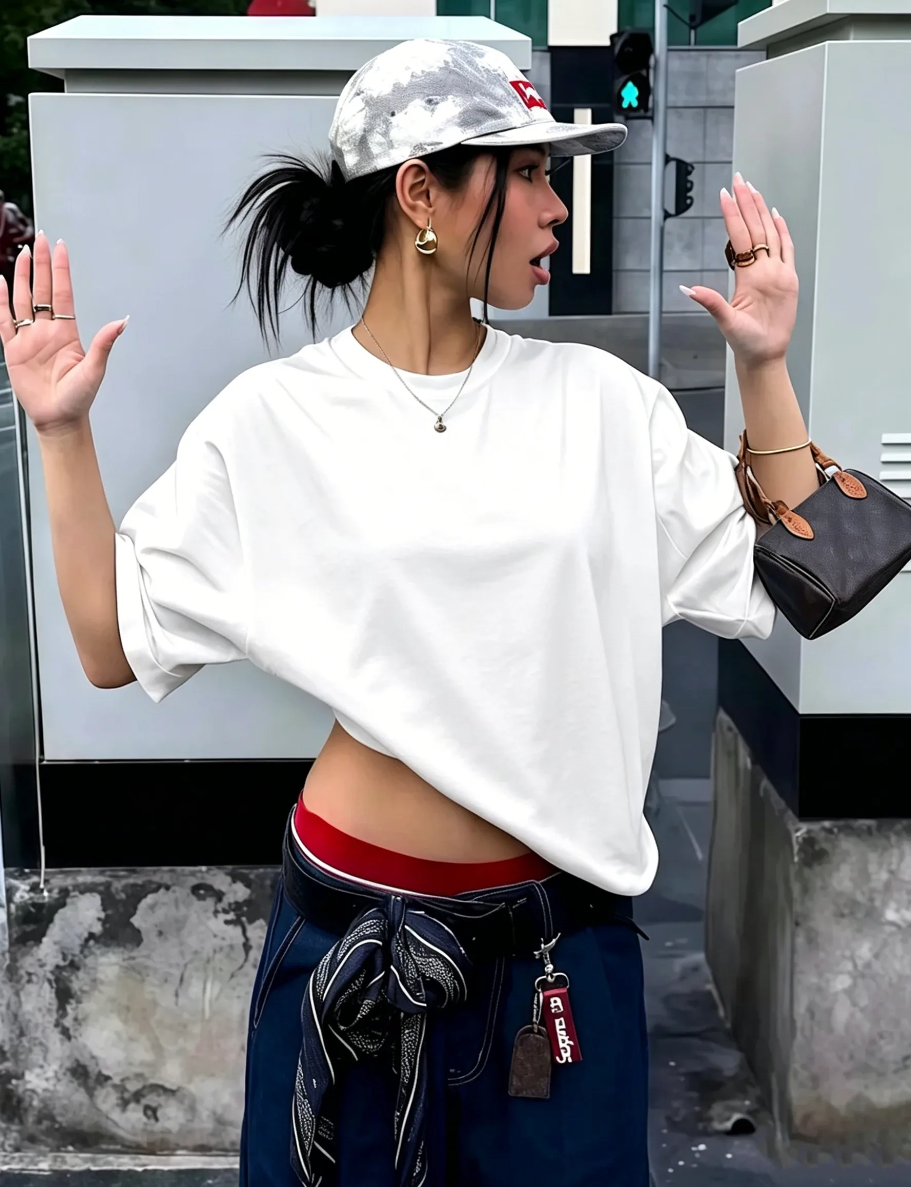 21 Farben Sommer-Tops Street Loose Sportswear Damen Einfaches Baumwoll-Kurzarm-T-Shirt Hip Hop Y2K Lässiges Atmungsaktives T-Shirt