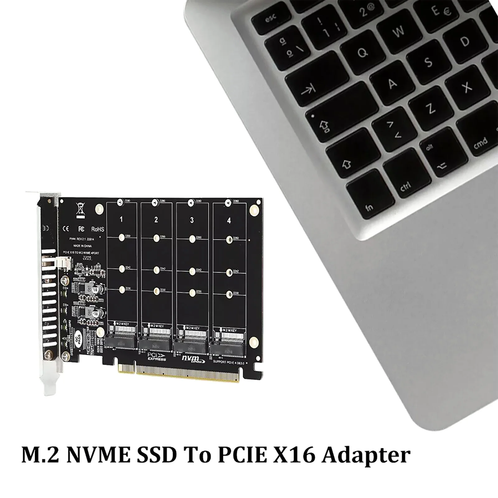 M.2 NVME SSD-PCIE X16 어댑터 4 포트 NVMe-PCI-e 호스트 확장 카드 지원 2230/2242/2260/2280