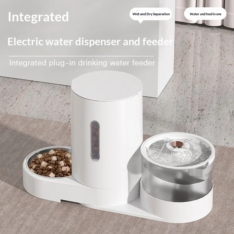 

Top 2-in-1 Automatic Cat Dog Feeder & Water Fountain, Circulating Fresh Water Dispenser, Easy-Clean Large Capacity Pet Bowl
