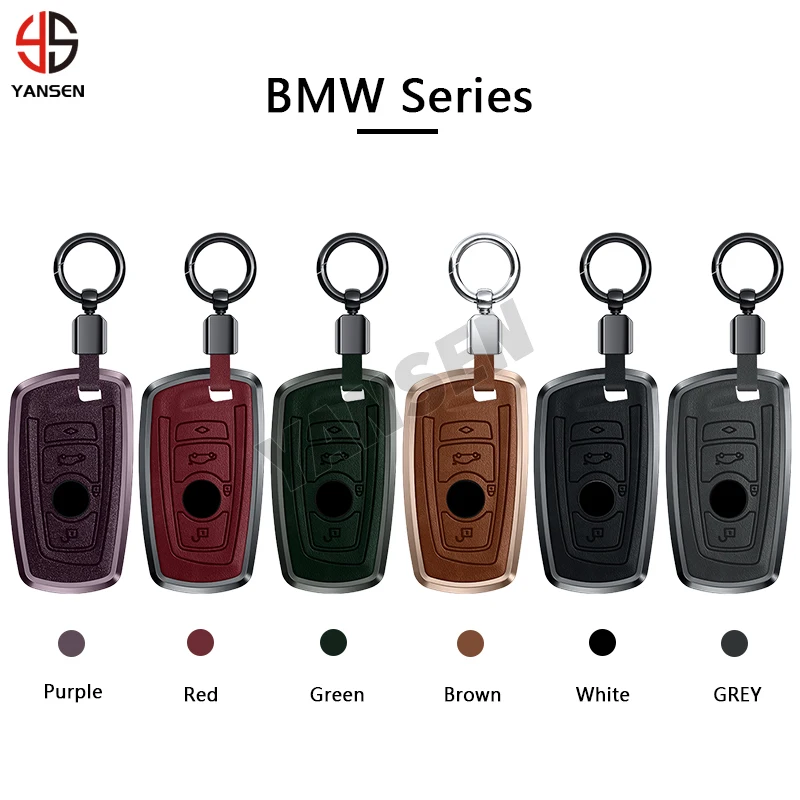 

2024 New Aluminium Alloy leather Car Key Case Cover Shell For BMW 1 3 5 7 Series X1 X3 X4 X5 F10 F15 F16 F20 F30 F18 F25 M3 M4