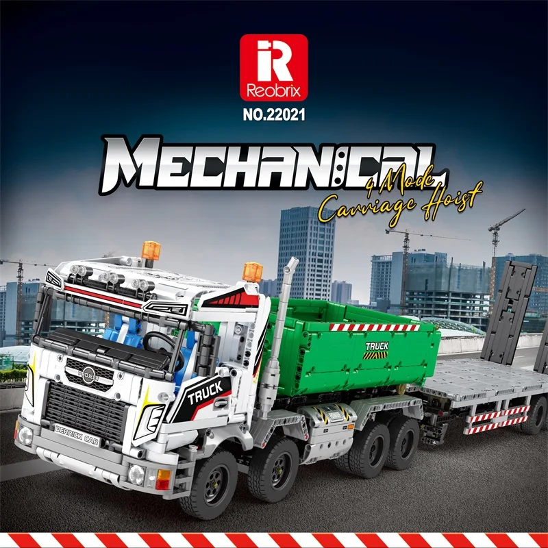 

Reobrix 2950PCS Technical Truck Crane Vehicle Building Blocks Hook Lifting Truck Car Trailer Tow Bricks Kids Toy Christmas Gifts