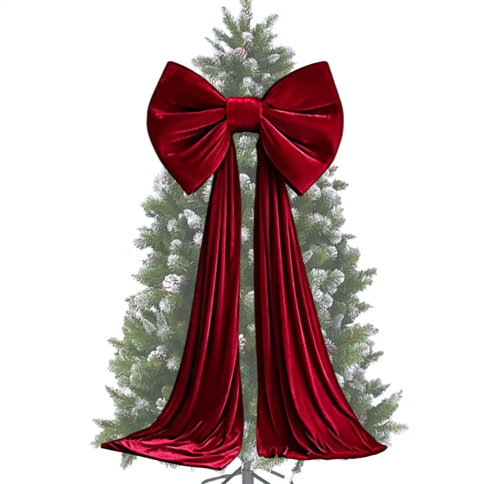 Large Christmas Bows Outdoor Decorations Christmas Tree Topper Big Bow Velvet Festival Ornaments For Home Front Door Party