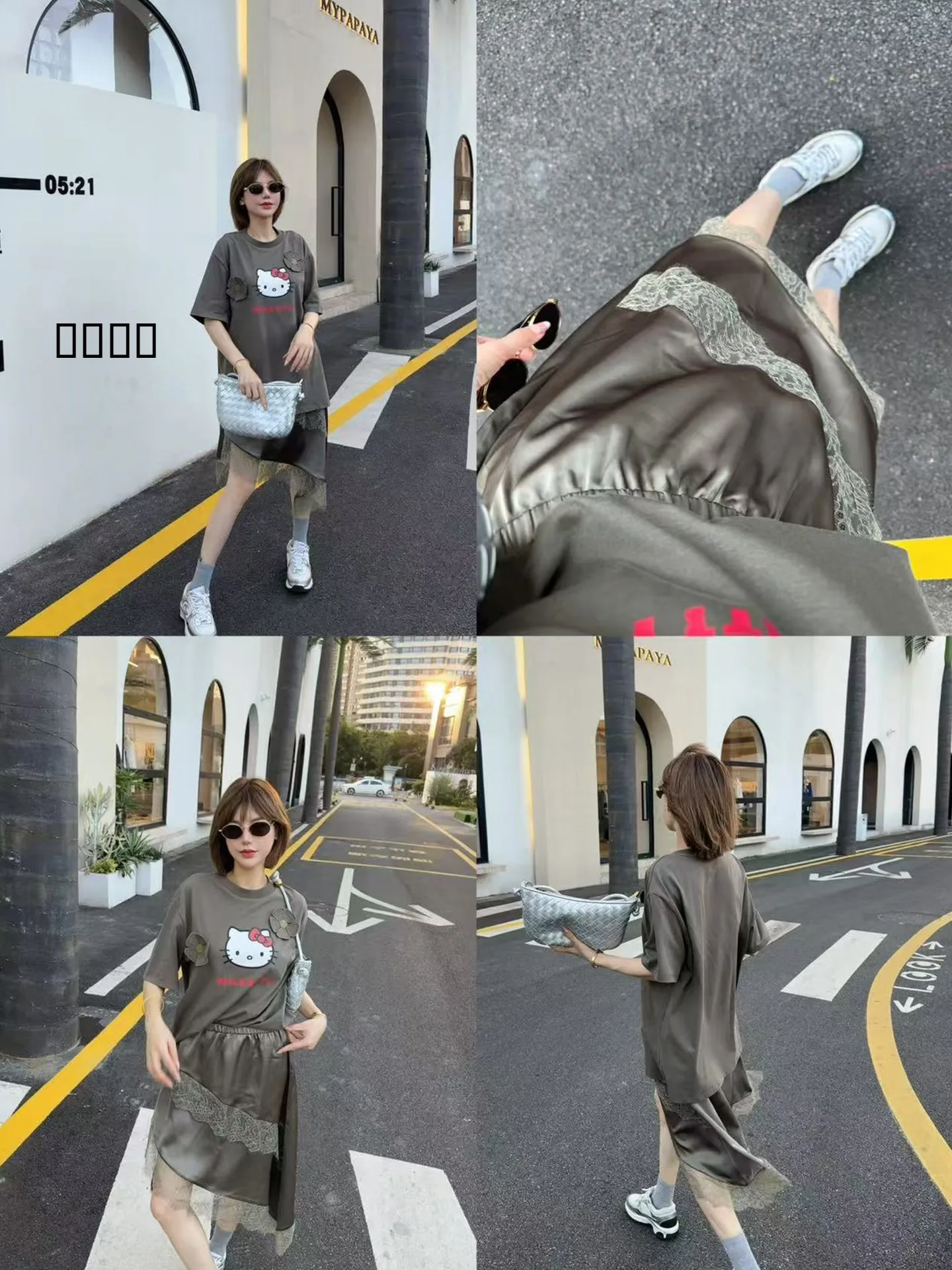 

Комплект из чистого хлопка с принтом Handpied ASBR, осень 2025, новинка: футболка и асимметричная юбка, модный женский комплект