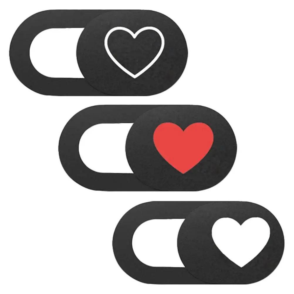 

3PCS Privacy Cover Heart Pattern Laptop Slide Protector Webcam Decor Large Hole Vision Not for