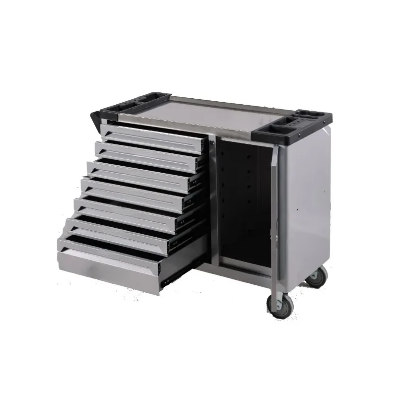 2024 Auto Repair Garage Roller Cabinet 7-drawer Tool Cabinet Workshop Tool Storage Silver Tool Trolley