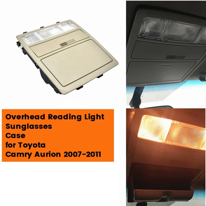 

Car Overhead Reading Light Sunglasses Case For Toyota Camry Aurion 2007-2011 63650-33270-E0 63650-33221-B0 63650-33220