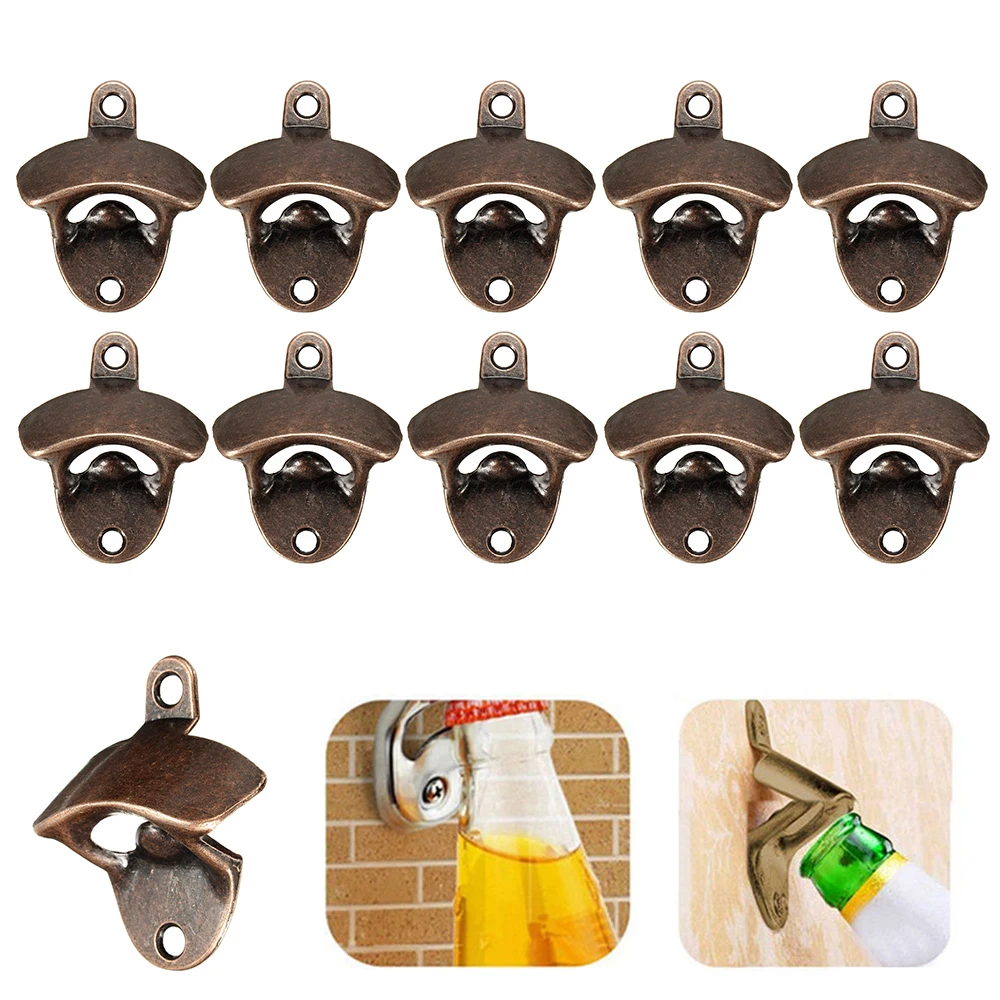 10PCS Can beer Opener Vintage Wall Mounted Kitchen Bar Tools Gadgets Bottle Openers Cans Soda Beer Wine Bottle Opener Kitchen