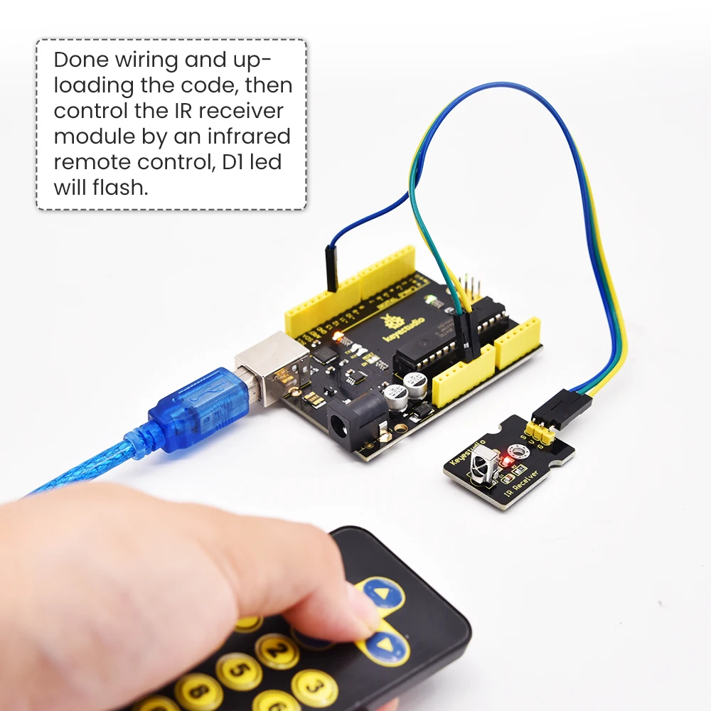 keyestudio Infrared IR Wireless Remote Control Module Kits For Arduino Used In All Kinds Of Remote Control Robots